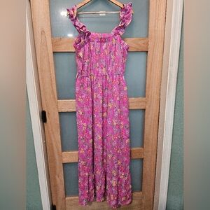 Emerald Bright Pink Floral Maxi Dress Size 2X
